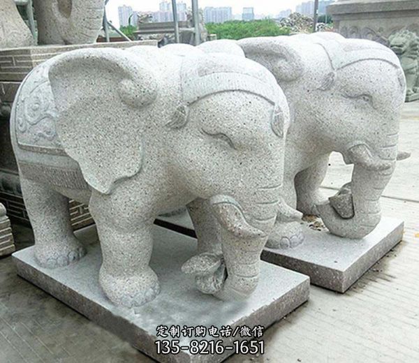 戶外景區創意砂石石雕大象雕塑