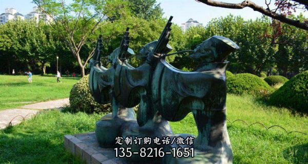 公園青銅吹笙的人物吹奏雕塑