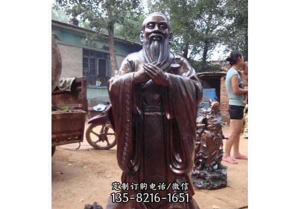 古代教育家人物孔子玻璃鋼仿銅雕塑