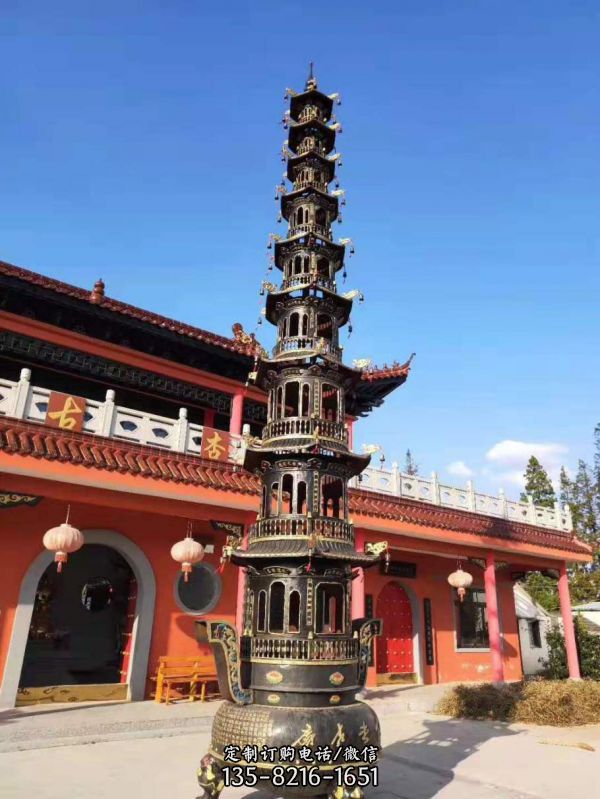 景區(qū)道觀(guān)擺放鑄鐵千佛塔
