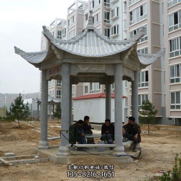 小區(qū)廣場擺放休息六角仿古建涼亭