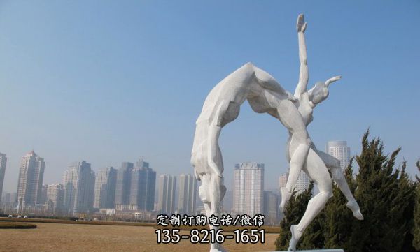 花園創意不銹鋼運動體操雕塑