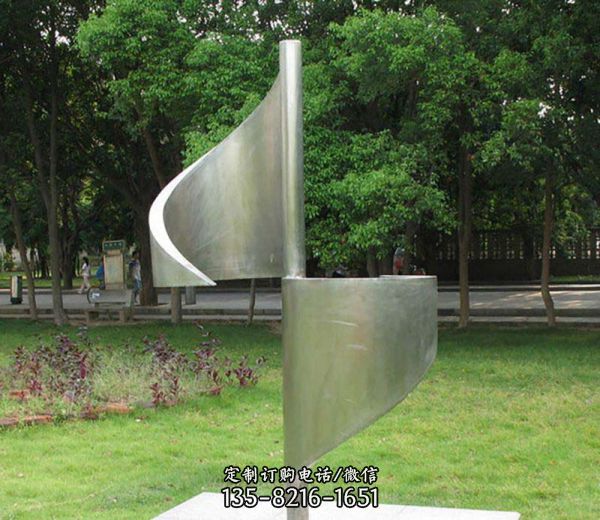 小區(qū)花園鏡面抽象不銹鋼風(fēng)車(chē)雕塑