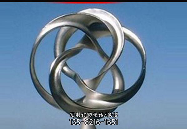 公園小區街邊擺放鏡面不銹鋼花環雕塑
