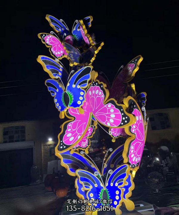 操場玻璃鋼彩繪蝴蝶雕塑