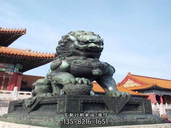 故宮大型仿真動物青石石雕獅子雕塑