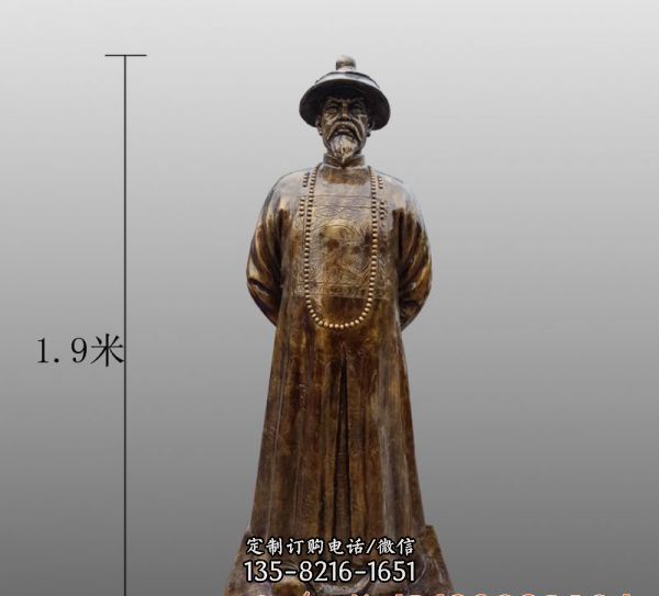 觀光景區(qū)擺放晚清朝硝煙英雄純銅雕像