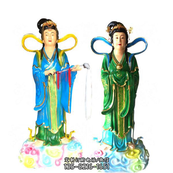 園林擺放七仙女玻璃鋼佛像雕塑