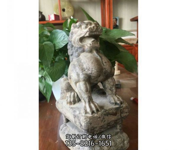 戶外景區創意青石石雕鎮宅獅子雕塑