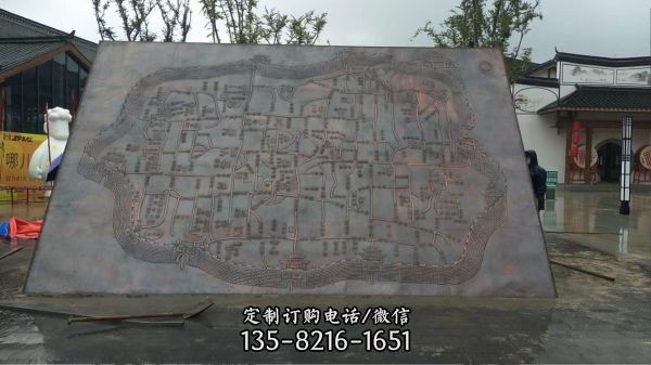 鍛銅地圖浮雕