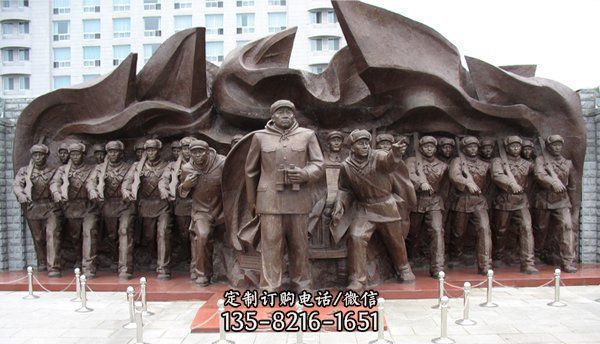 抗戰時期廣場人物銅雕抗戰雕塑