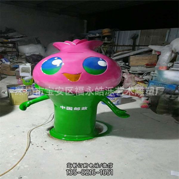 戶外玻璃鋼卡通玫瑰郵筒信箱玫瑰雕塑