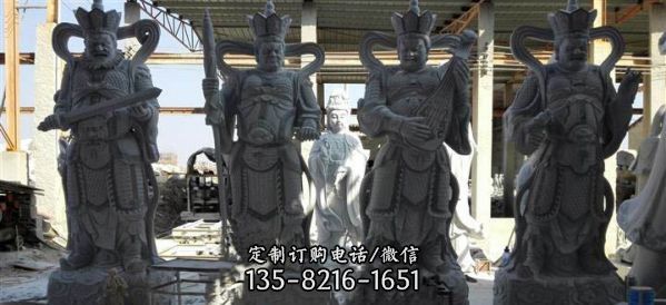 戶外景區(qū)大型大理石石雕神佛四大天王雕塑