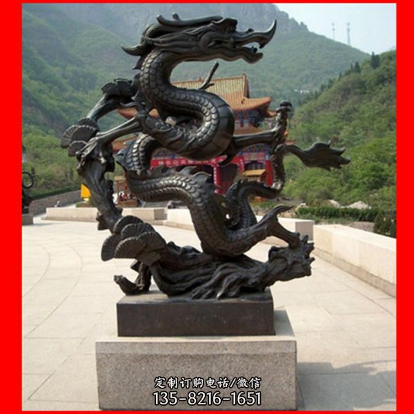 景區擺放的黑色的玻璃鋼創意玄武雕塑