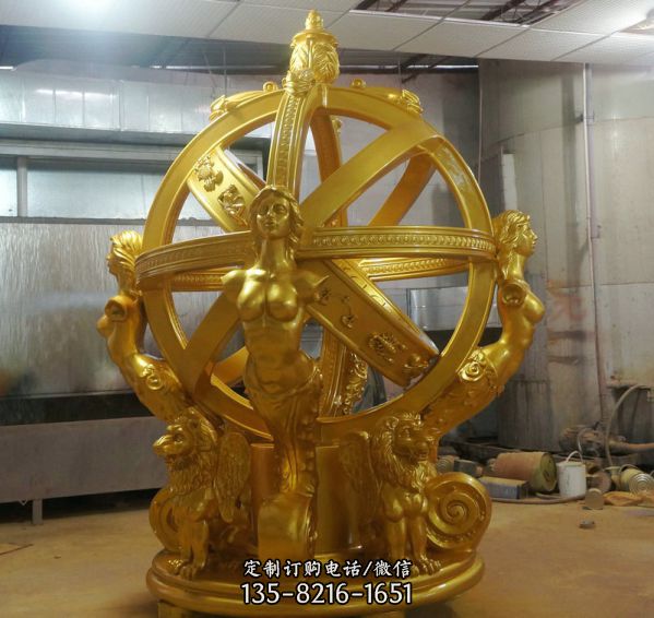 商場廣場擺放的不銹鋼噴漆美人魚雕塑