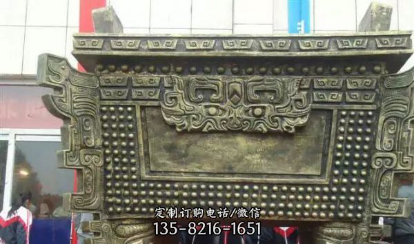 古代文物景觀不銹鋼仿銅鼎雕塑