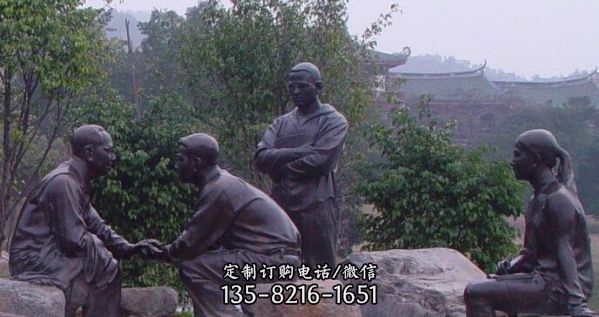 毛主席商談國事人物園林景觀銅毛澤東雕塑