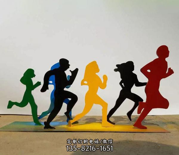 公園不銹鋼跑步運動標識雕塑
