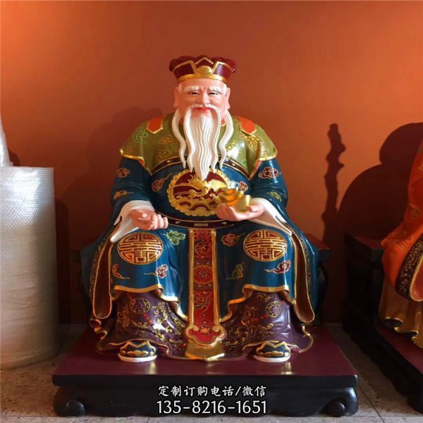 寺廟玻璃鋼樹脂彩繪土地公雕塑