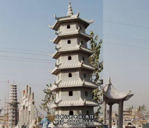 園林青石仿古多層寶塔景觀石雕