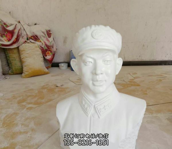 景區大理石石雕雷鋒雕塑