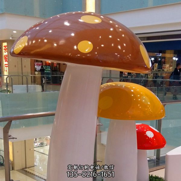 商場DP點展示美陳設計制作DP點玻璃鋼蘑菇雕塑開業美陳制作廠家_17802