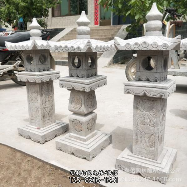 青石仿古做舊庭院園林落地草坪照明燈復(fù)古懷舊雕塑
