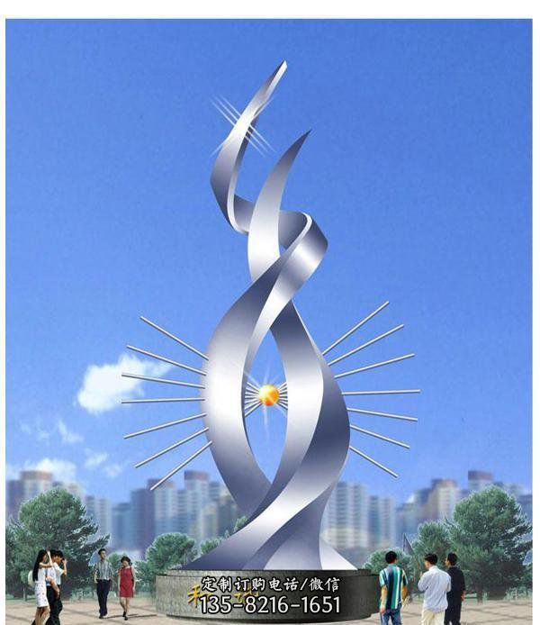 公園大型景觀不銹鋼抽象和諧雕塑
