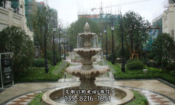學(xué)院廣場景觀大型流水缽噴泉大理石雕塑