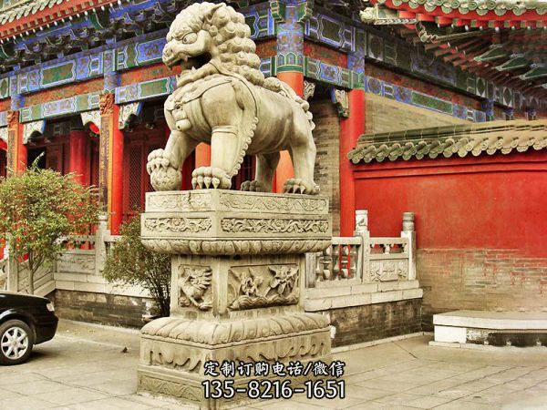 庭院寺廟黃崗巖石雕家用大型獅子雕塑