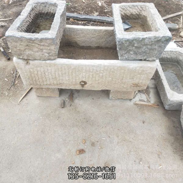 景區(qū)仿古大理石石雕水槽雕塑