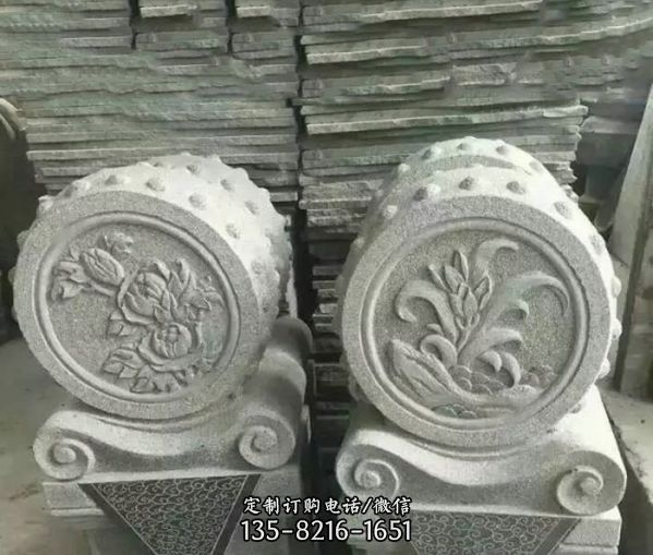 庭院景觀大理石抱鼓石雕