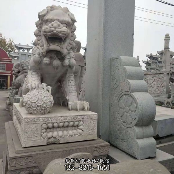庭院大理石石雕大型獅子雕塑