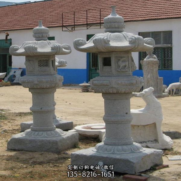 大理石庭院鏤空石燈漢白玉公園景區燈擺件