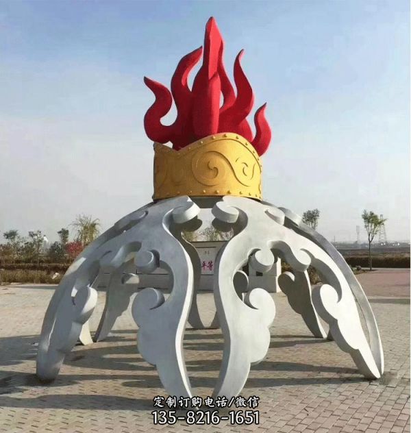 公園廣場擺放不銹鋼抽象景觀拱門雕塑