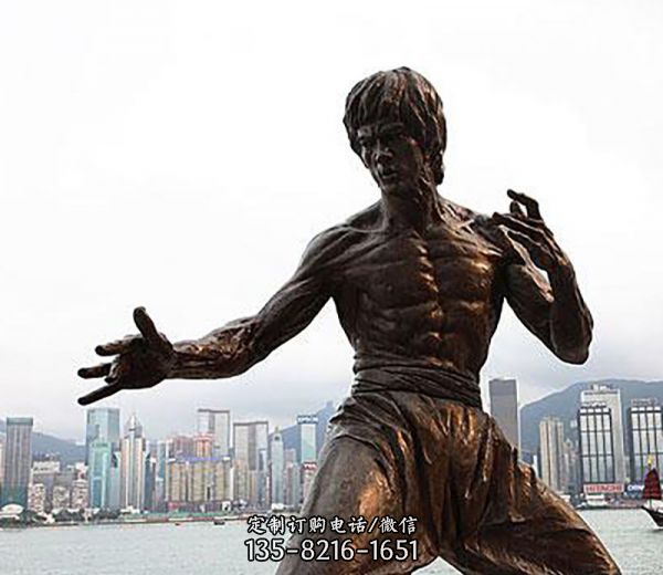 名人電影明星銅雕李小龍雕塑