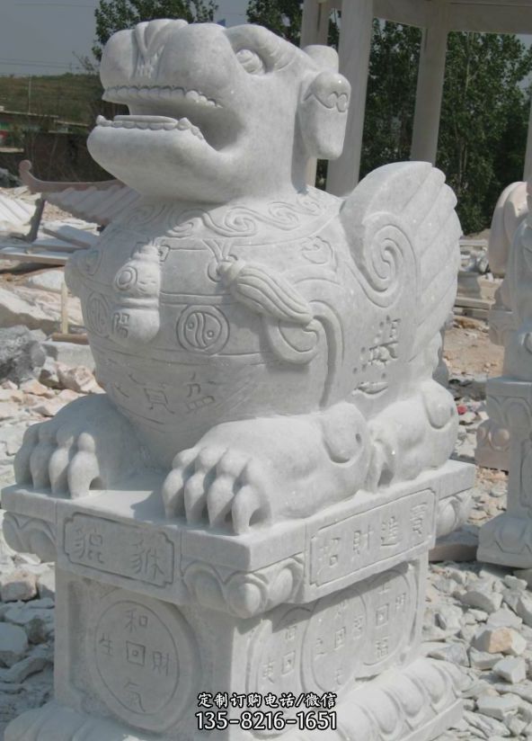漢白玉石雕鎮宅辟邪神獸貔貅雕塑