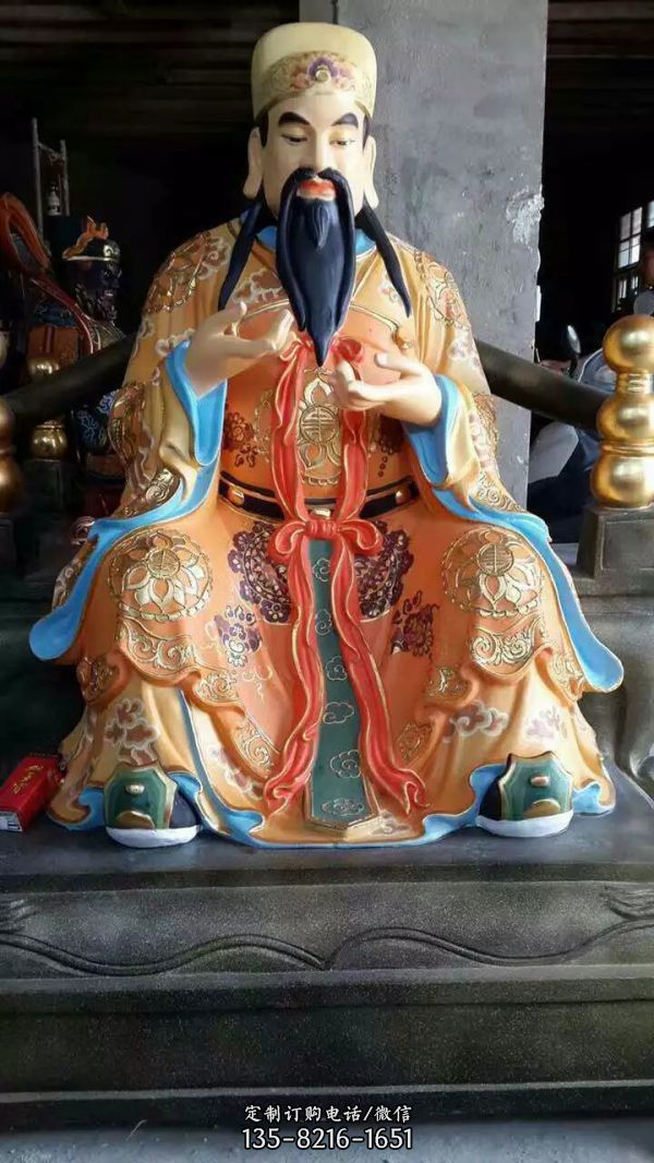 君財(cái)神柴榮銅玻璃鋼彩繪寺廟供奉財(cái)神雕塑