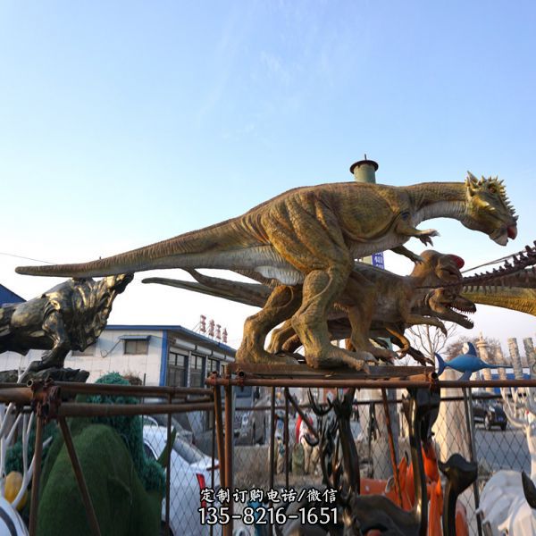 戶外園林景區玻璃鋼仿真動物侏羅紀世紀主題恐龍雕塑