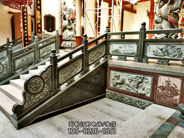 寺院室內臺階扶手仿古青石欄桿