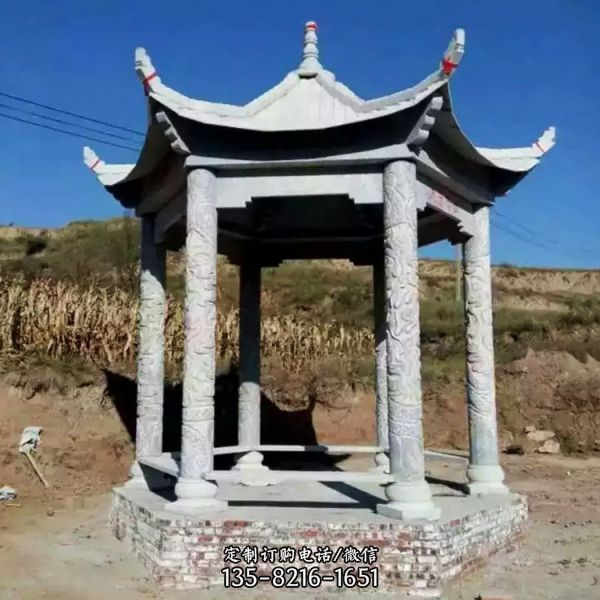 村莊戶外擺放休息仿古涼亭雕塑景觀
