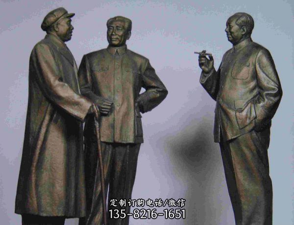 景區(qū)毛主席周恩來朱德偉人銅雕 毛澤東雕塑