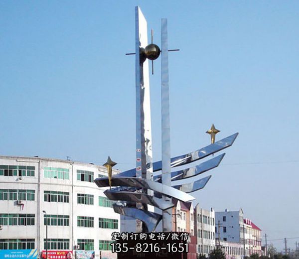 不銹鋼崛起城市景觀雕塑