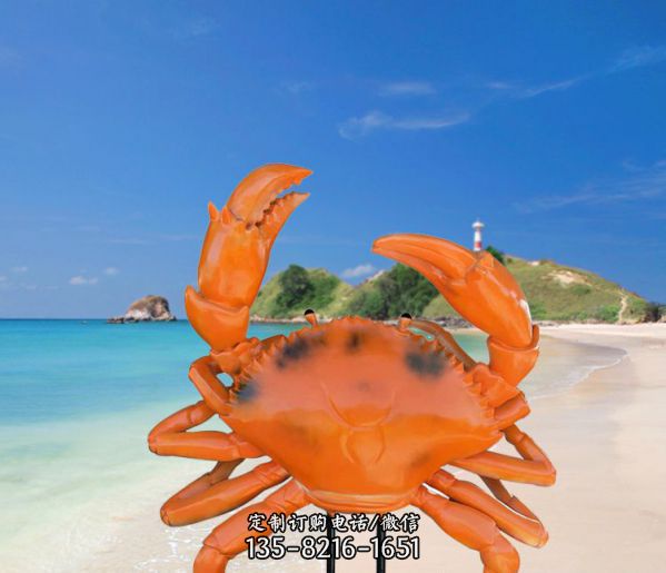 公園擺放的爬行的玻璃鋼創(chuàng)意螃蟹雕塑