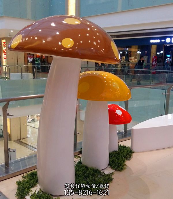 商場DP點展示美陳設計制作DP點玻璃鋼蘑菇雕塑開業美陳制作廠家_17804