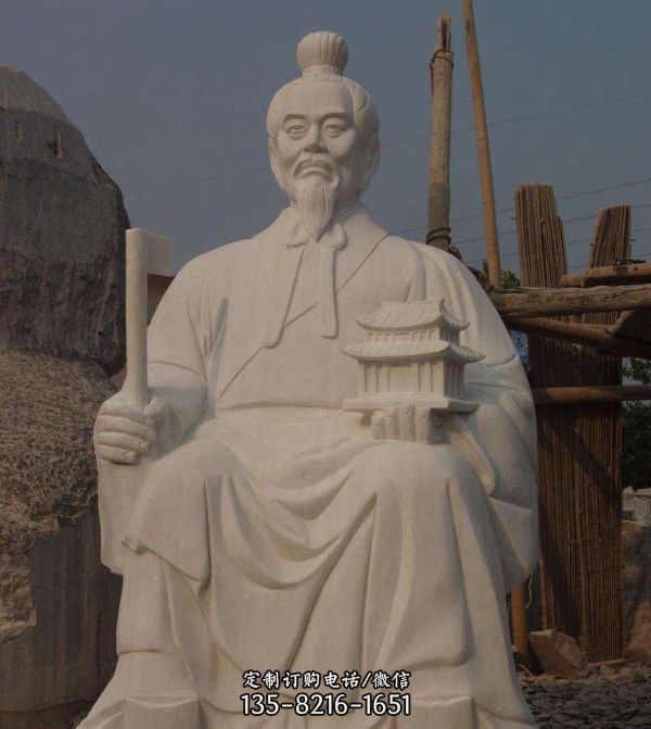 小區(qū)花園擺放大理石魯班浮雕石雕