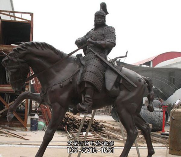 景區(qū)園林創(chuàng)意不銹鋼將軍騎馬雕塑