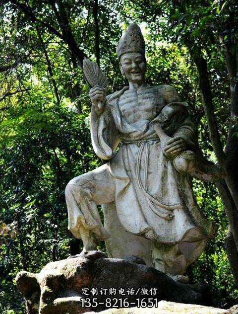 戶外園林仿真人物景觀石雕骨瘦如柴的濟(jì)公雕塑