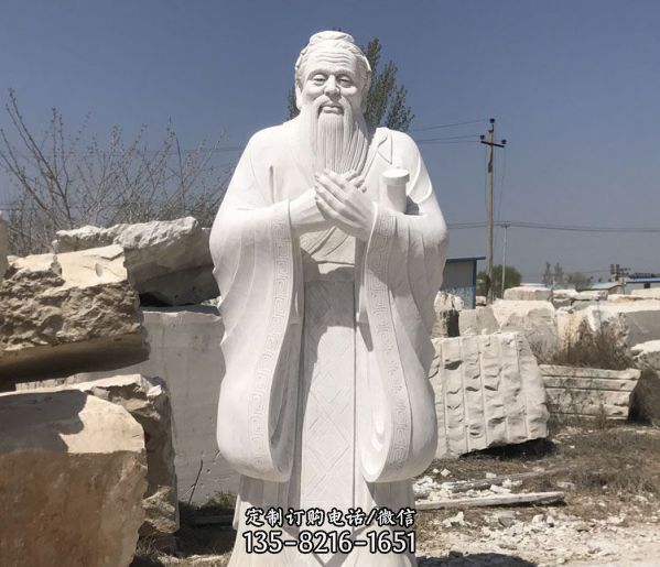 漢白玉孔子行教像學校古代名人石雕