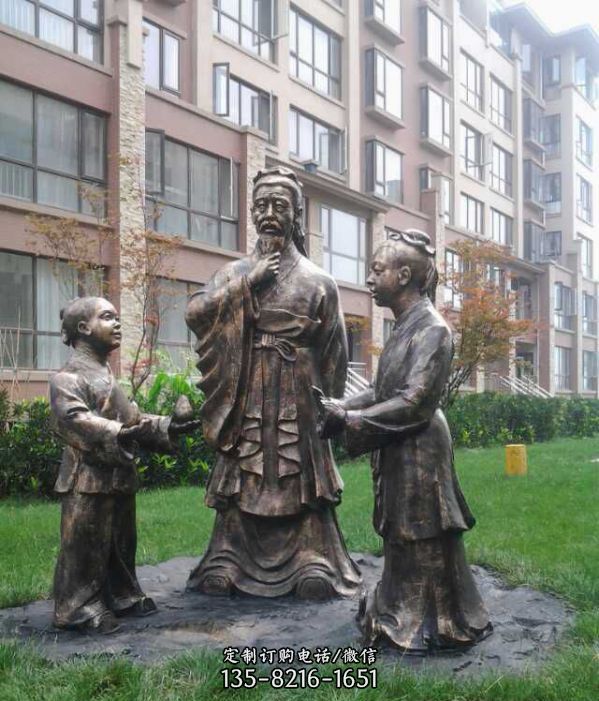 古代人物景觀銅雕孔融讓梨雕塑